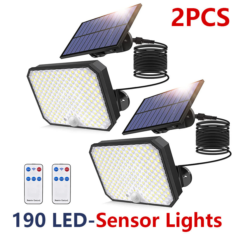 Luz solar para jardín, farola exterior impermeable súper brillante, luz de ahorro de energía con sensor de movimiento humano
