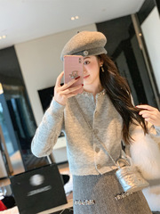 鱼兔子的兔子 小香风内搭针织上衣女春秋2025新款羊毛衫毛衣开衫