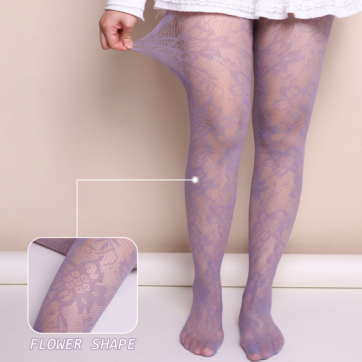 Cross-Border Amazon Influencer Rose Flower Fishnet Stockings Colorful Lace Floral Sweet Cool Pantyhose Leggings Stockings Mesh Stockings
