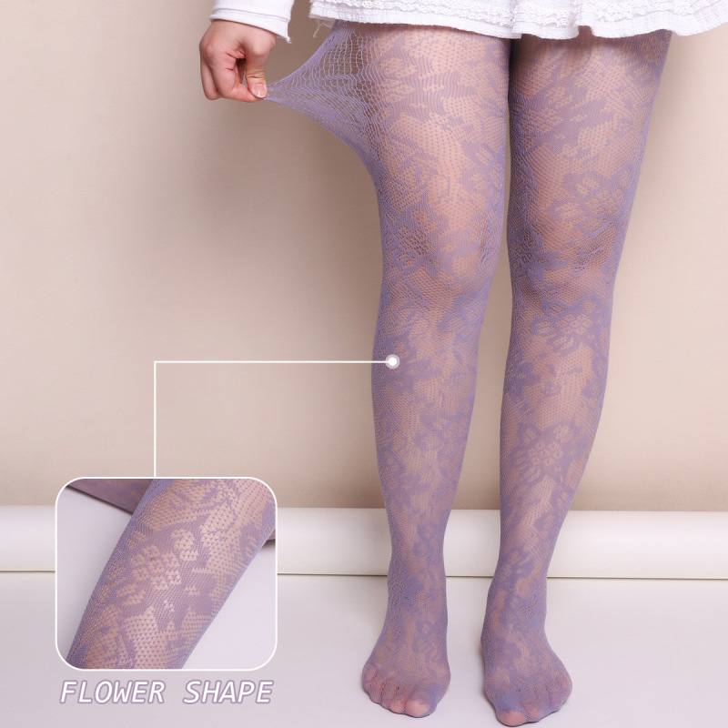 Cross-Border Amazon Influencer Rose Flower Fishnet Stockings Colorful Lace Floral Sweet Cool Pantyhose Leggings Stockings Mesh Stockings