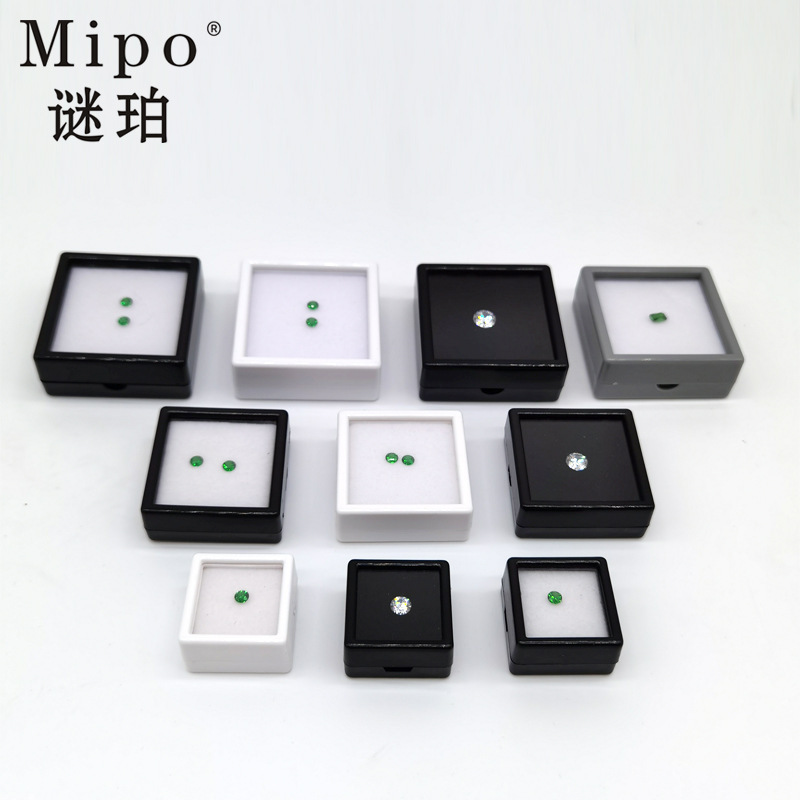 Acrylic PVC plastic transparent bare stone box colored gemstone ring face diamond display box square jewelry jewelry Acrylic PVC plastic transparent bare stone box colored gemstone ring face diamond display box square jewelry jewelry
