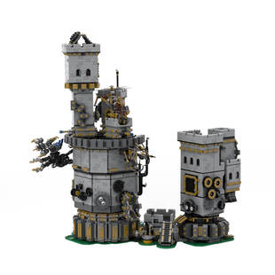 Building Blocks Cross-Border Moc-161376 Medieval Steampunk Wind-Up Castle Toy Set with Gears 73