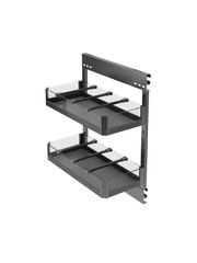 5ZV7 wholesale kitchen cabinet narrow cabinet pull basket space aluminum glass drawer type side pull small seasoning basket sandwich storage