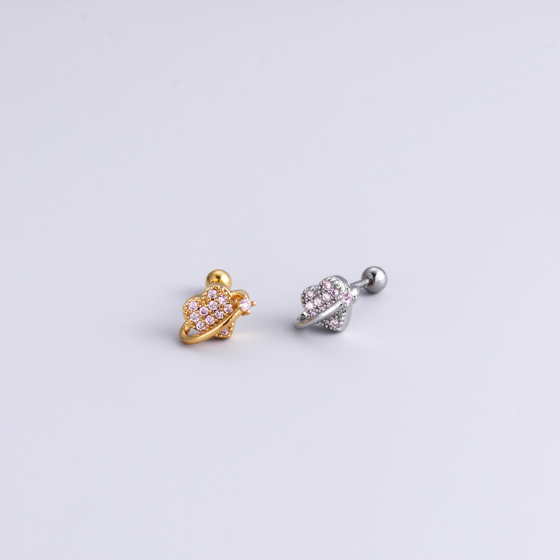 Zircon Inlay Material 1 Piece Ear Cartilage Rings & Studs Fashion Devil'S Eye Flower 316L Stainless Steel  Copper Inlaid Zircon