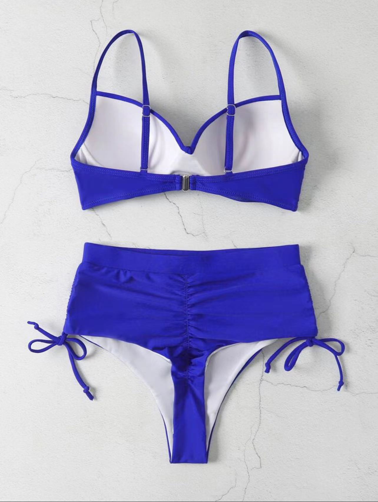 2 Pieces Set Quantity Women's Solid Color 2 Pieces Set Bikinis Swimwear