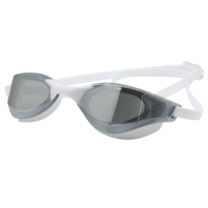 흰색 은도금 수영 고글 + 거울 상자