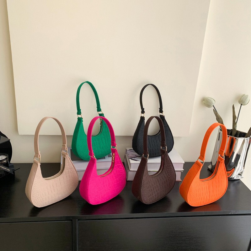 Solid Color Elegant Women's Bag 2025 Trendy Korean Style Summer New Stone Pattern Underarm Bag Casual Shoulder Handbag Solid Color Elegant Women's Bag 2025 Trendy Korean Style Summer New Stone Pattern Underarm Bag Casual Shoulder Handbag