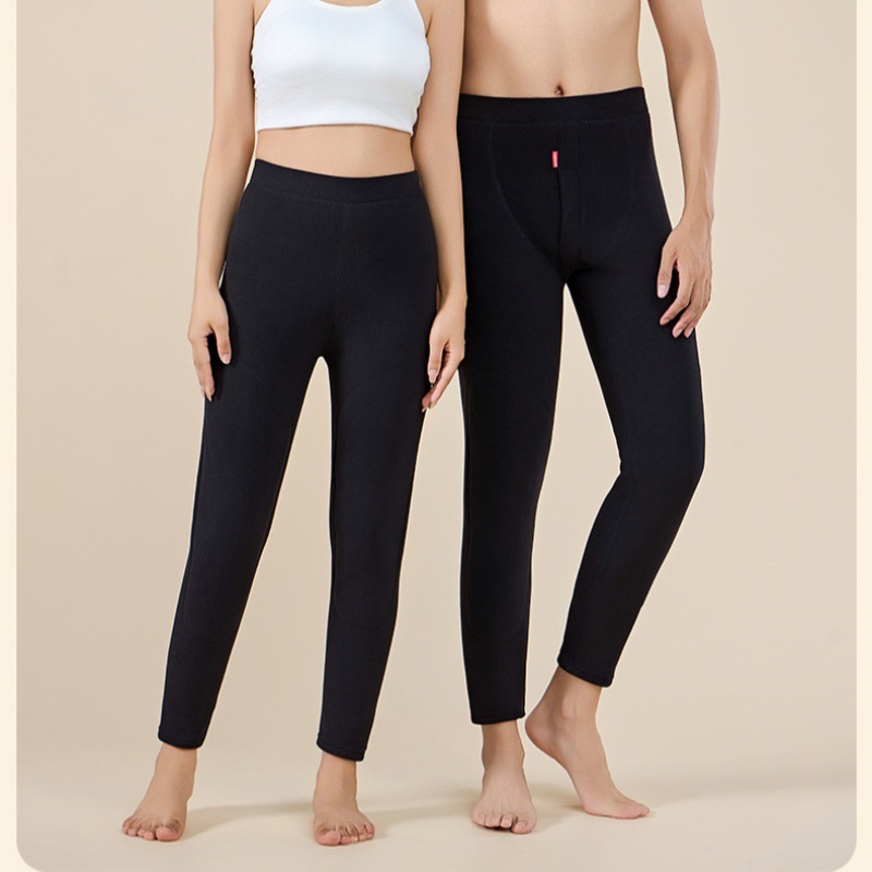 跨境男女款加绒加厚长护膝舒适修身束脚保暖裤高弹高腰批发