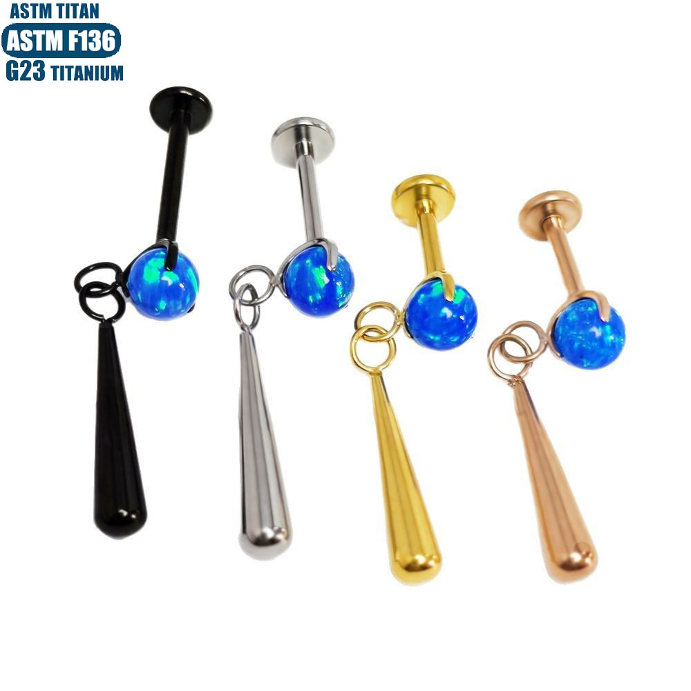 Pointed titanium steel lip stud product view