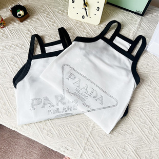 Summer Breathable Pet Clothes Thin Dog Camisole Vest P Letter Teddy Pet Small Puppy