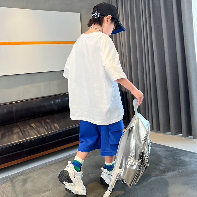 Set 2024 New Children's Dress Boys' Summer Thin Style Sports Big Boy Cool Handsome Trendy_voghion.com