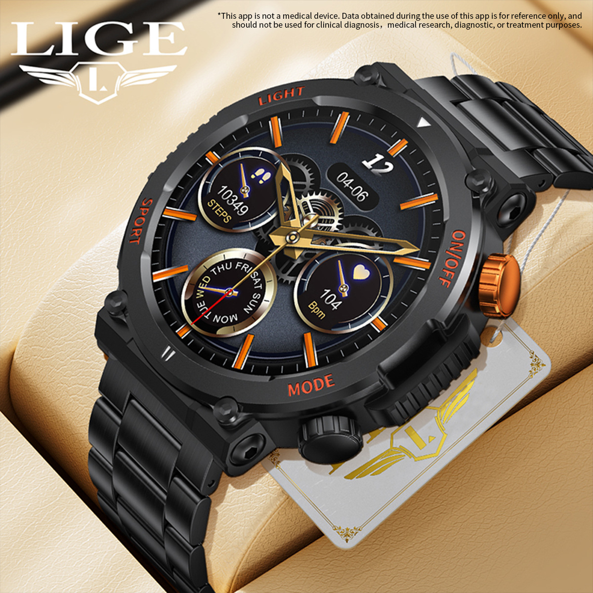 HT17 Smartwatch round Bluetooth Calling Heart Rate Blood Pressure Monitoring Outdoor Sports Watch_voghion.com