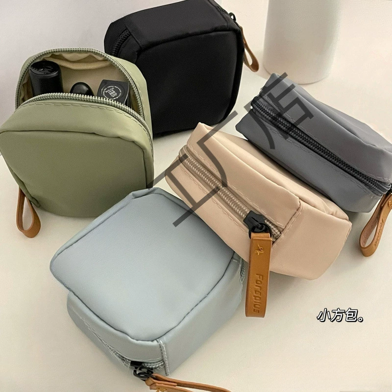 Минималистичная нейлоновая порошковая портативная сумка для хранения наушников в японском стиле, маленькая сумка для губной помады