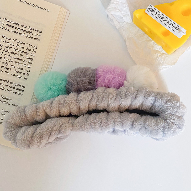 Cocoa amor bola de peluche banda pelo máscara lavado maquillaje dulce dibujos animados espíritu antiguo