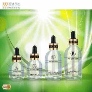 波士顿厚底厚壁玻璃滴管电化铝精油精华喷涂瓶20ml30ml60ml100ml