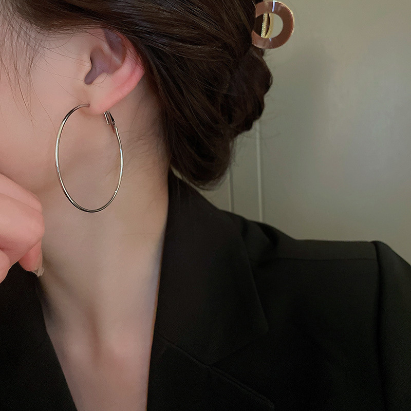 13g Weight Hoop Earrings Classification 1 Pair Simple Style Circle Alloy Women's Hoop Earrings
