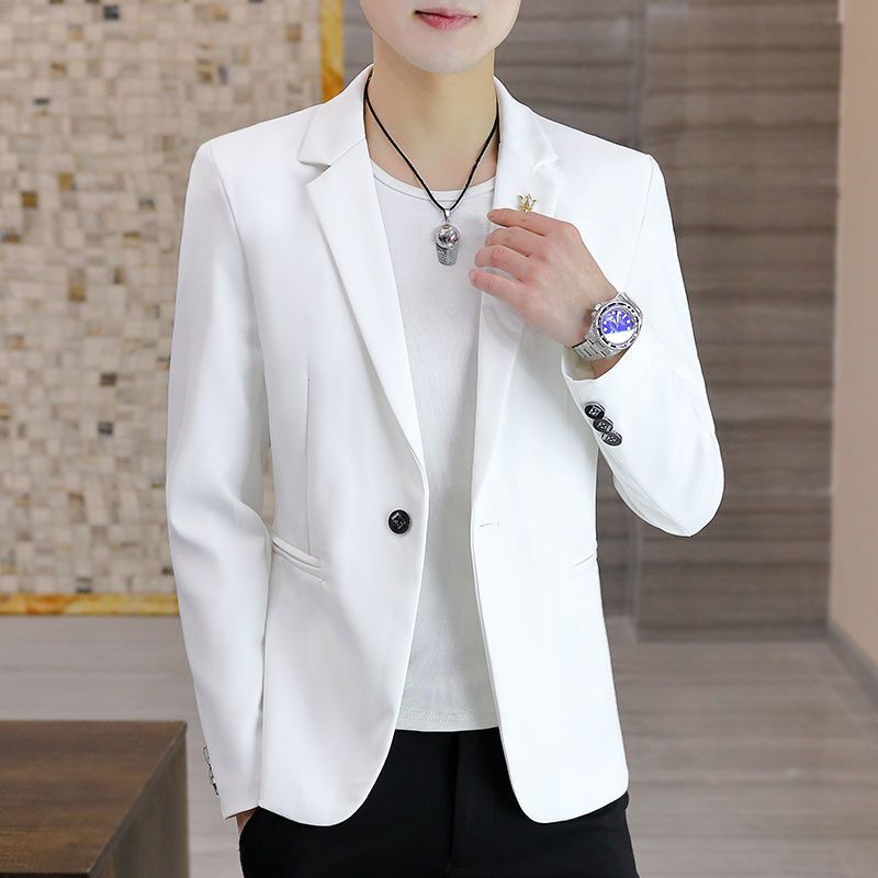 WZXSK Men's casual summer trend classic suit jacket English style