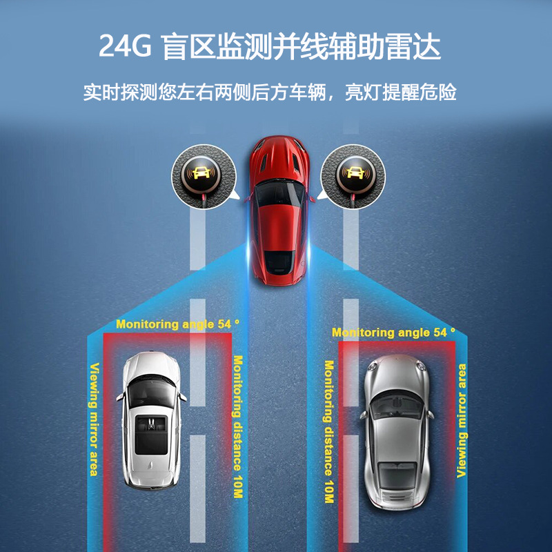 Automobile Millimeter Wave Radar Blind Spot Monitoring System 24g Parallel Line Auxiliary Bsd Lane Change Blind Spot Warning Radar System