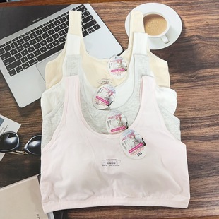 Pure Cotton Girls' Vests, Super Soft, Fixed Cups, Breathable Backs, Junior High School Students, High School Students, Girls' Bras Wholesale