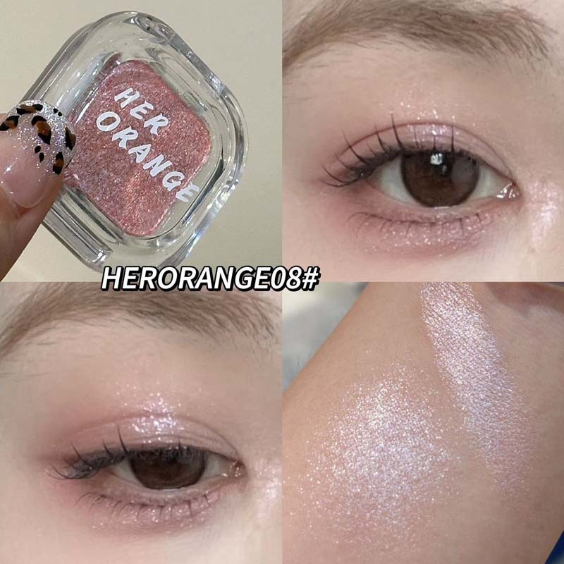 HERORANGE~小さな白い花モノクロアイシャドウ真珠光沢のある微細な輝き低彩度マットコントゥアリングマルチアイシャドウパレット|undefined