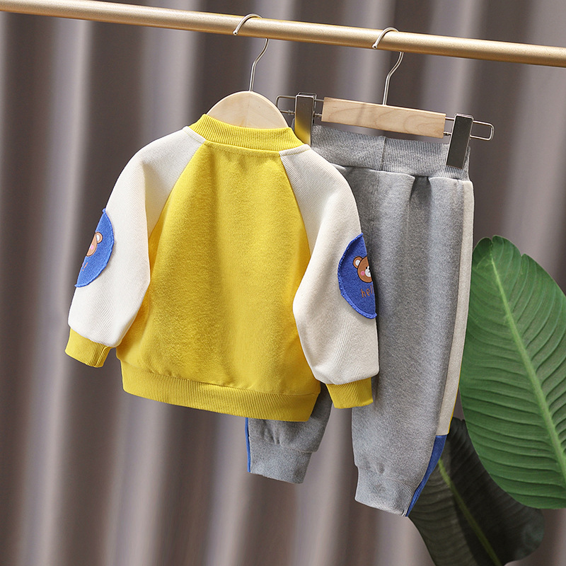 2022 New Spring Autumn Clothing Set Korean Edition Boys Handsome Middle and Young Children's Western Sports_voghion.com