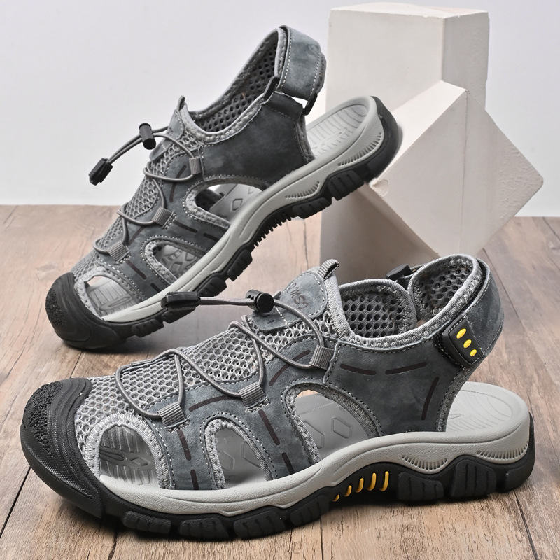 2025 nuevas sandalias para hombres ventilados zapatos de playa al aire libre para hombres deportes de ocio de cuero grande
