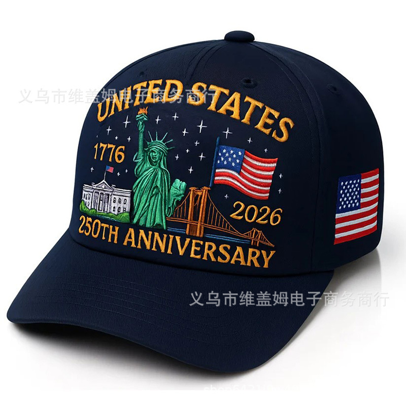 亚马逊新品    个性创意250周年刺绣纪念帽250th Anniversary Cap|undefined