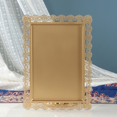 Decoración de mesa de postres de boda de oro, estante de pastel europeo, propósitos de boda, bandeja de pastel de encaje, estante de refrigerio de hierro forjado, 12 juegos