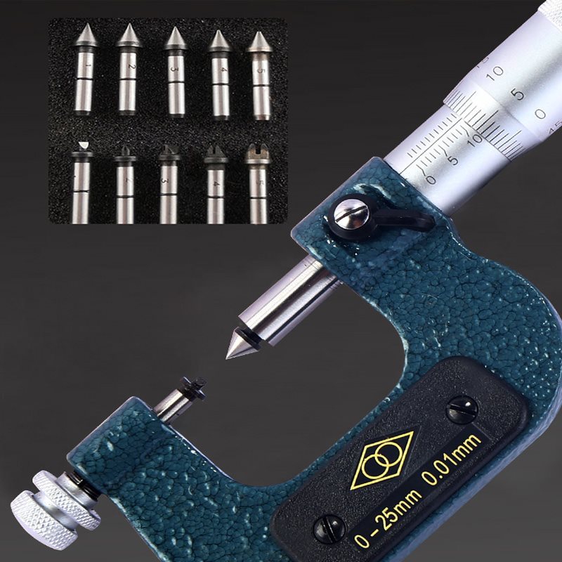 哈量螺纹千分尺0-25-50-75-100mm青量中径千分尺螺纹中径尺0.01mm