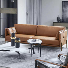 意式轻奢现代简约头层牛皮纳帕皮小户型客厅单双三人皮艺沙发