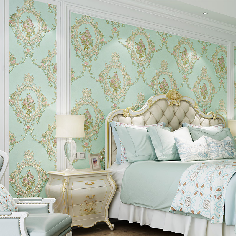 Self-adhesive wallpaper, minimalist European-style 3D embossed AB version wallpaper, warm living room and bedroom headboard background wall wallpaper