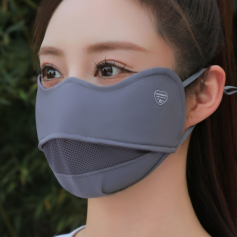 女性用アイスシルク日焼け止めマスク、紫外線防止、洗える、薄型、高見え、新しい目の保護、通気性のある夏用マスク|undefined