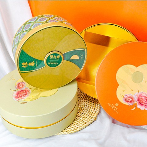 Caja de pastel de luna cilíndrica personalizada caja de pastel de luna caja de embalaje cilíndrica personalizada logotipo impreso