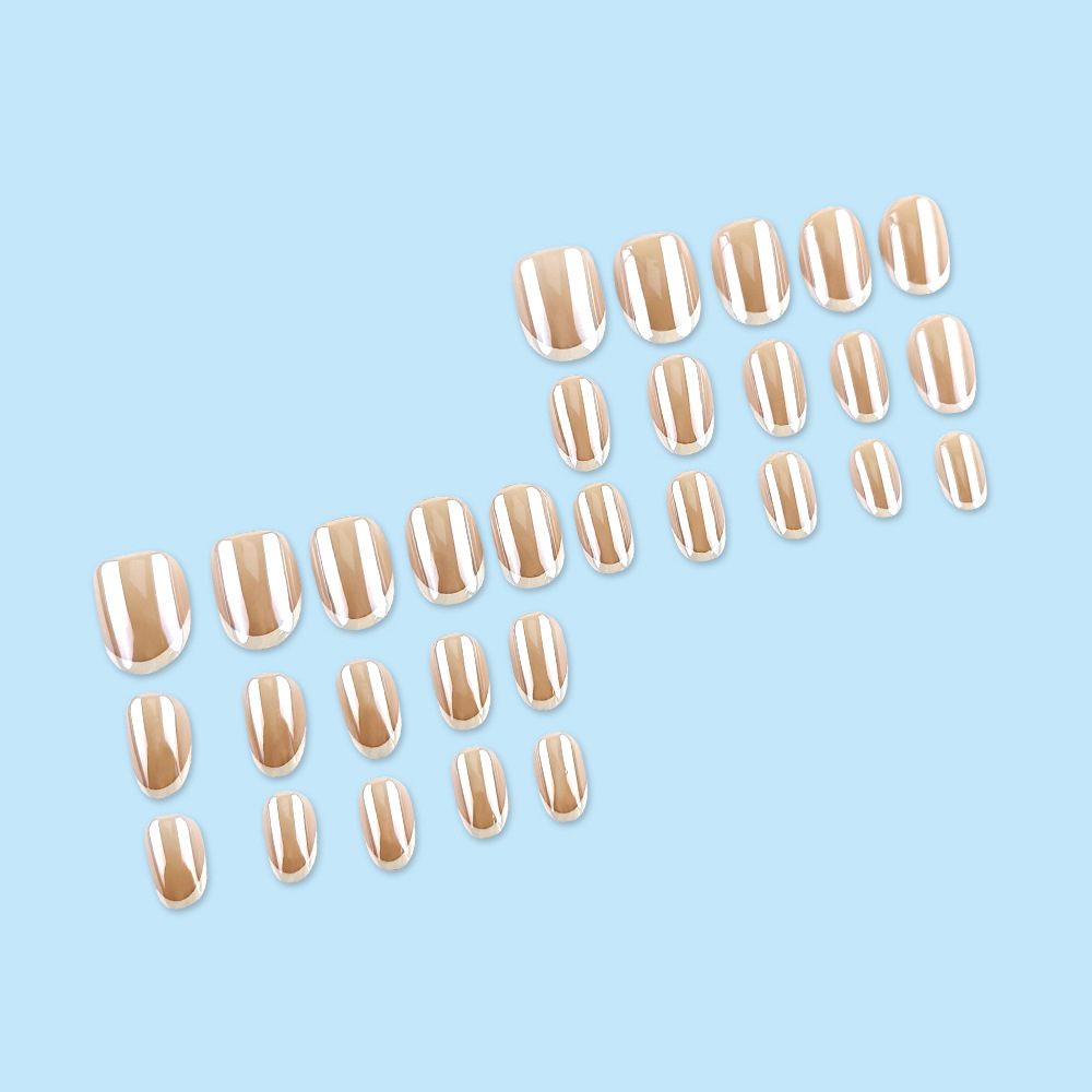 Comercio exterior galvanizado francés elegante manicure desnudo blanqueamiento elegante temperamento de uñas cortas y suaves para usar uñas image 4