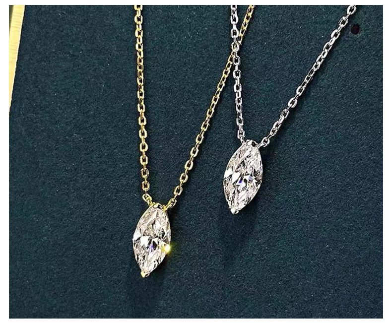 Zircon Inlay Material Pendant Necklace Classification 925 Sterling Silver Geometric Zircon 925 Sterling Silver Cable Chain Pendant Necklace