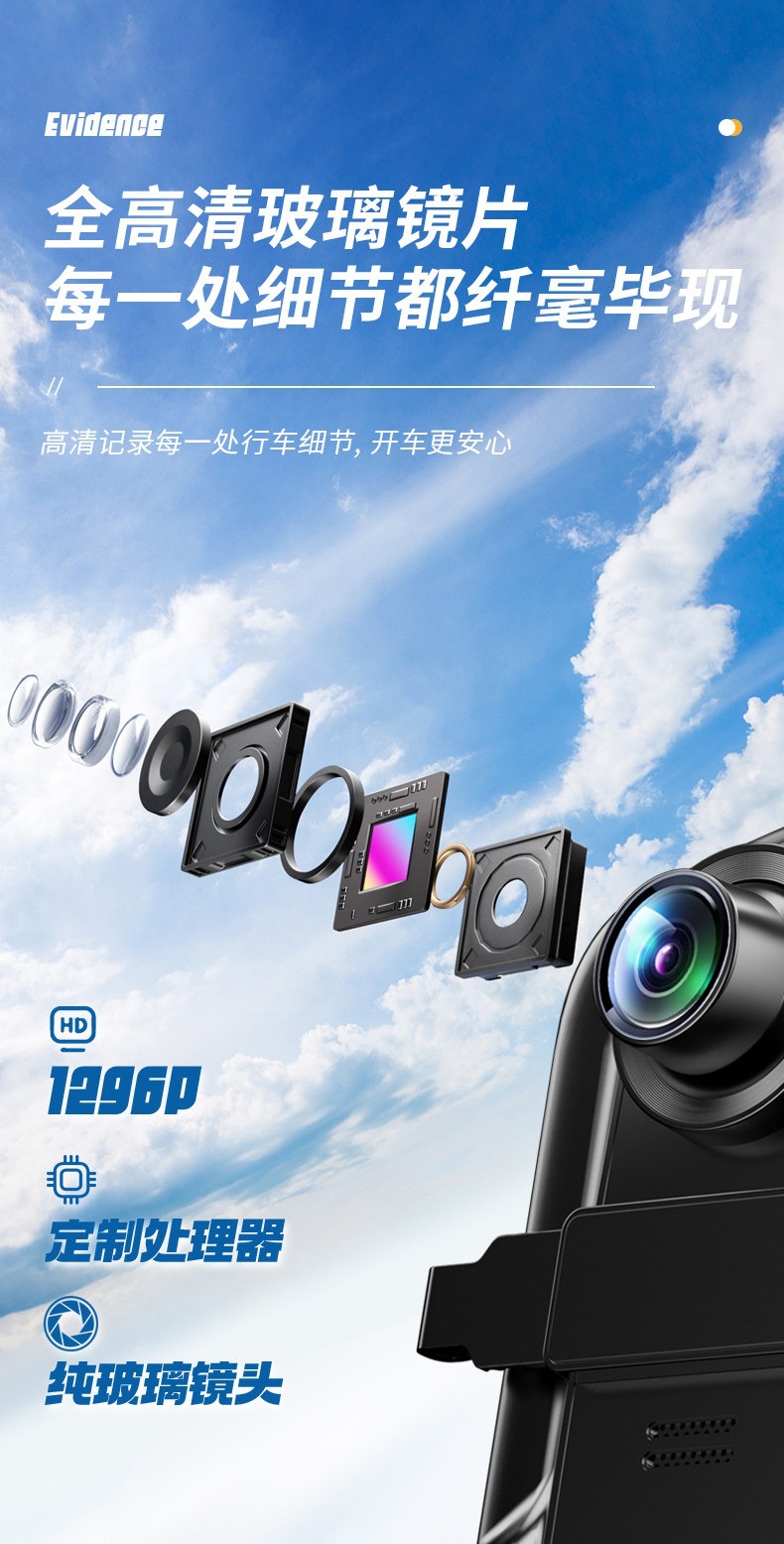 Suitable for the 2026 new model of the Renwoyou dashcam, no-wiring reverse camera, streaming rearview mirror, parking monitoring