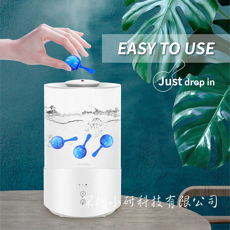 Aplicable humidificador Bola de limpieza Dispositivo de iones de plata reduce el olor del agua Escala de purificación de agua del acuario amarillo Filtro de eliminación de material