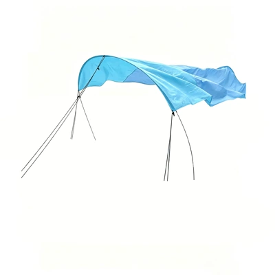 Beach sunshade sail canopy for outdoor leisure and vacation, waterproof and sun-proof, lightweight and portable nylon seaside vacation canopy (Avtomobil yan çətirləri) - light-blue-mixed-with-sky-blue-300300cm