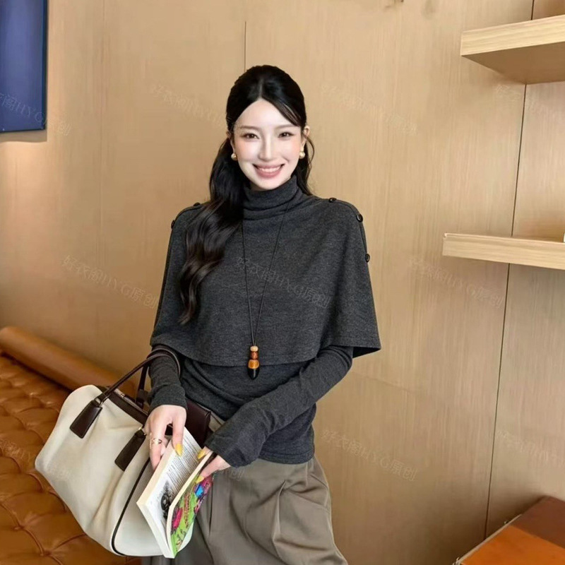 9.16 769 Old Zhongzhou Gentle Wind Cape Patchwork Knit Top