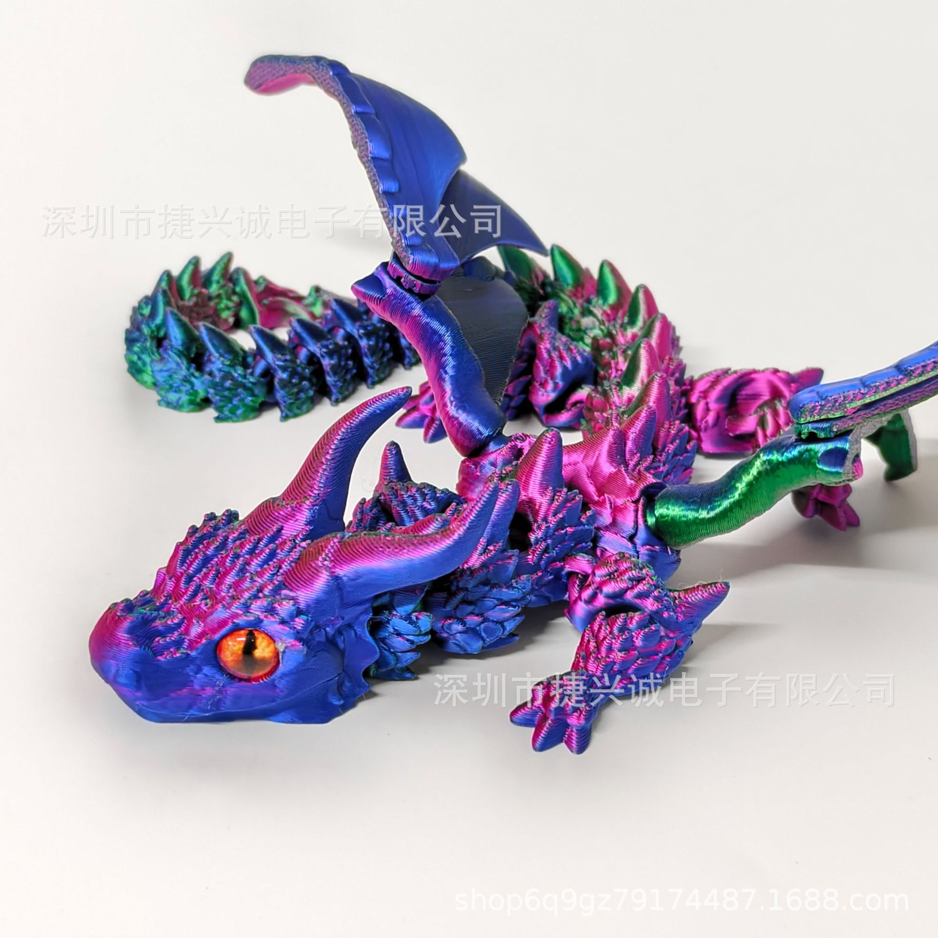 Impresión 3D de doble ángulo dragón con alas multi-articulaciones flexibles láser móvil modelo explosivo modelo de juguete infantil