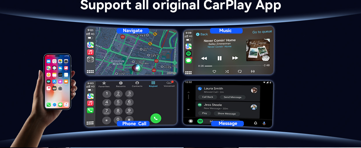 Junyong Original Car Wired to Wireless Carplay Apple Mobile Phone Special Car Interconnection Box Can Navigate and Listen to Music