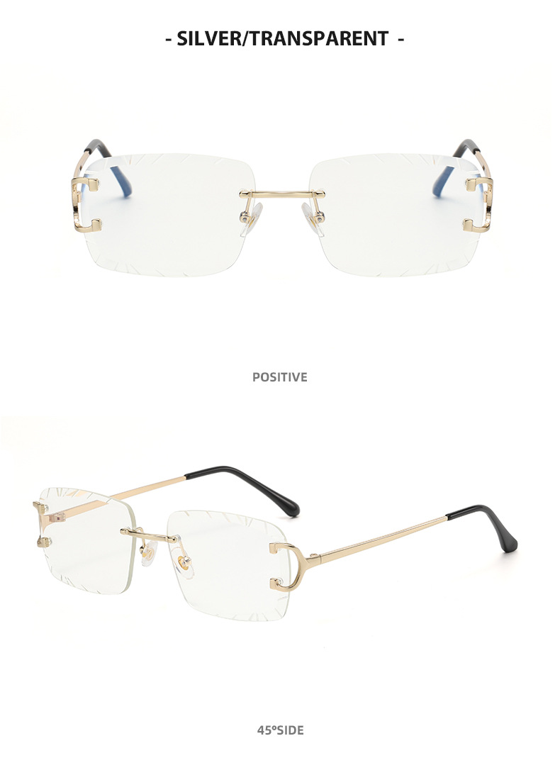 Streetwear Style Streetwear Solid Color PC UV400 Protection Square Frameless Women's Sunglasses