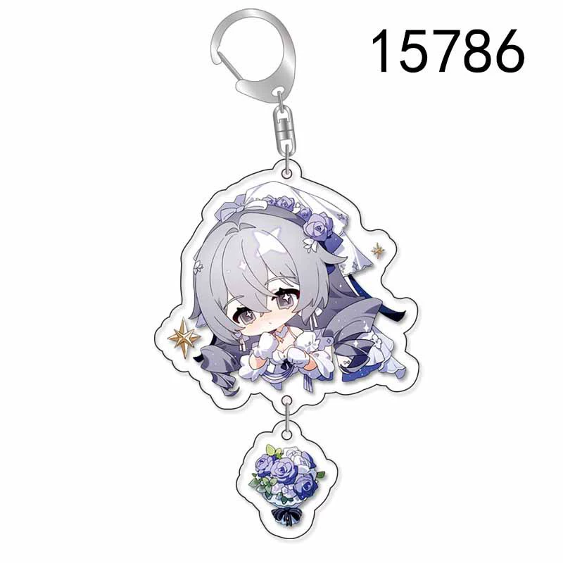 Acrylic Keychain Doujin Collapse 3, Chibi Pendant with Dangle Charm, 5.5 cm