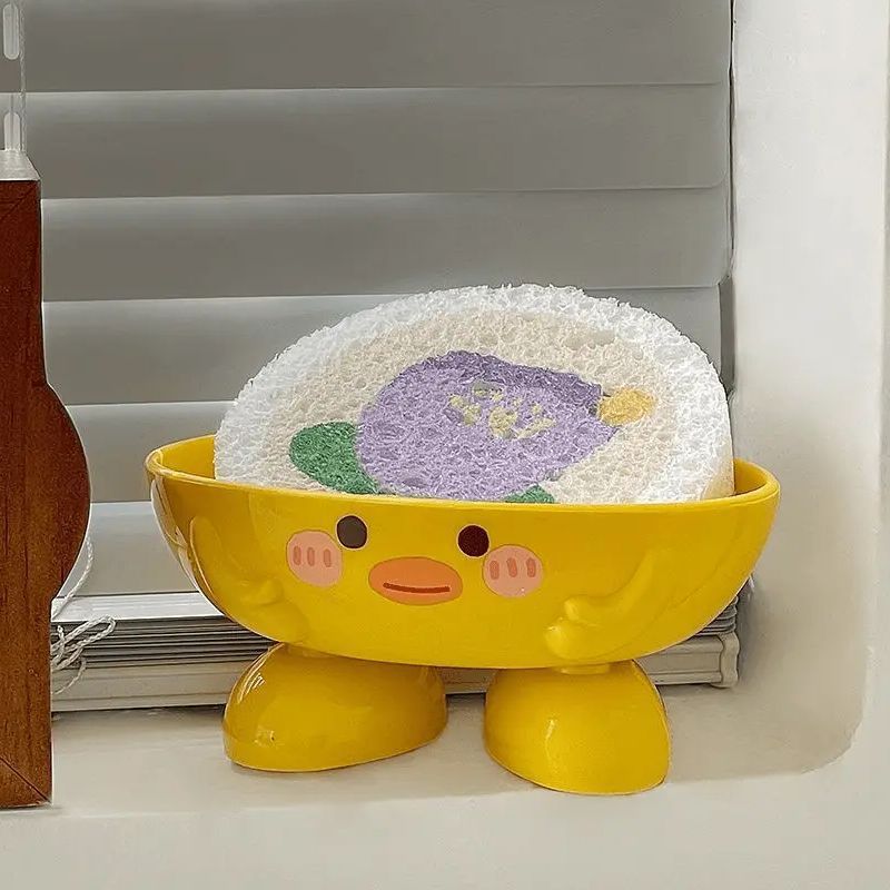 石鹸箱排水家庭用かわいい漫画浴室浴室小さな黄色いアヒル石鹸箱寮収納ボックス収納ラック|undefined