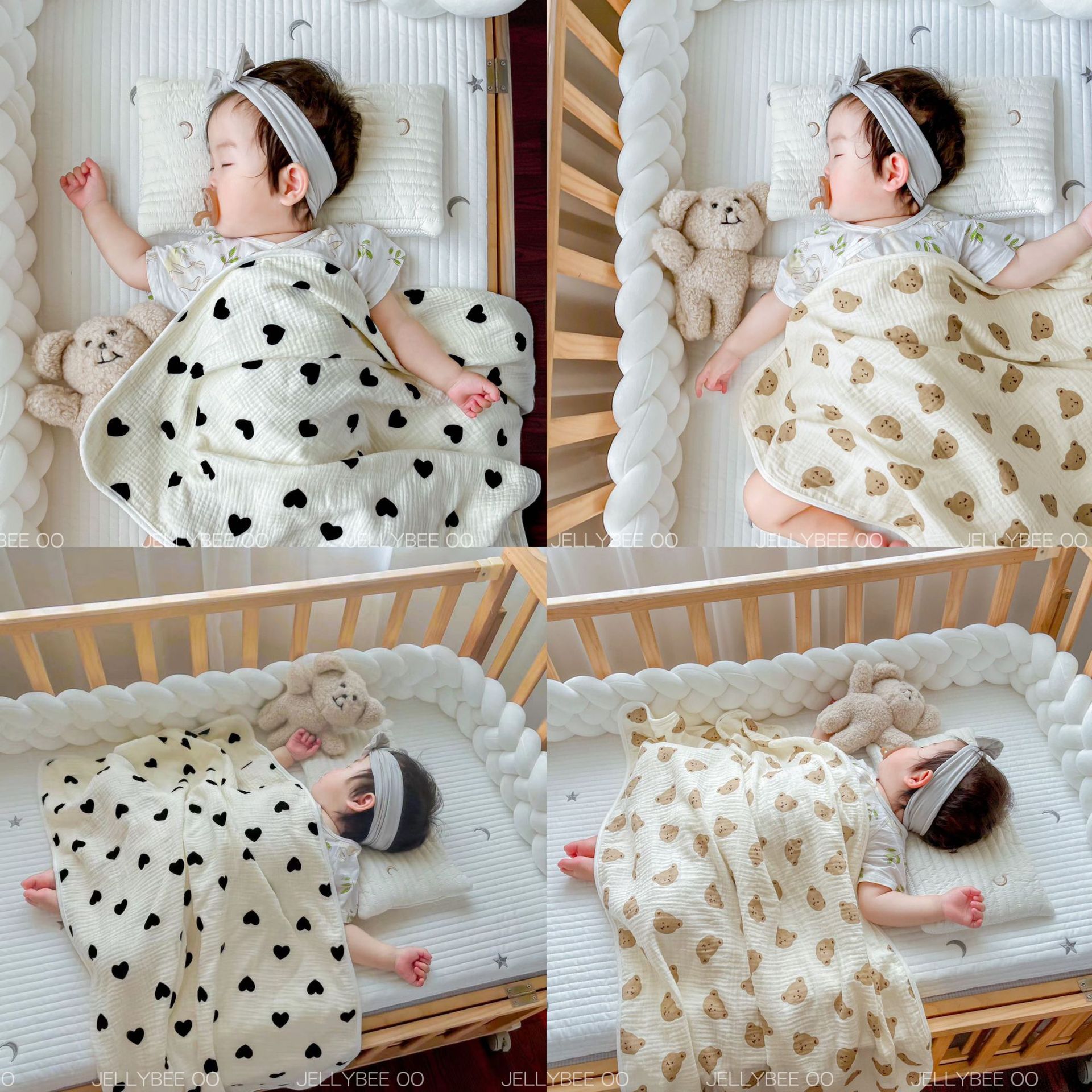 South Korea gauze blanket baby cotton newborn nap blanket baby blanket bear class A 4-layer children bath towel bath