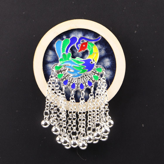 Wholesale Tie-dyed Refrigerator Stickers Miao Miaoyin Imitation Refrigerator Stickers Accessories Peacock Butterfly Handmade Refrigerator Stickers