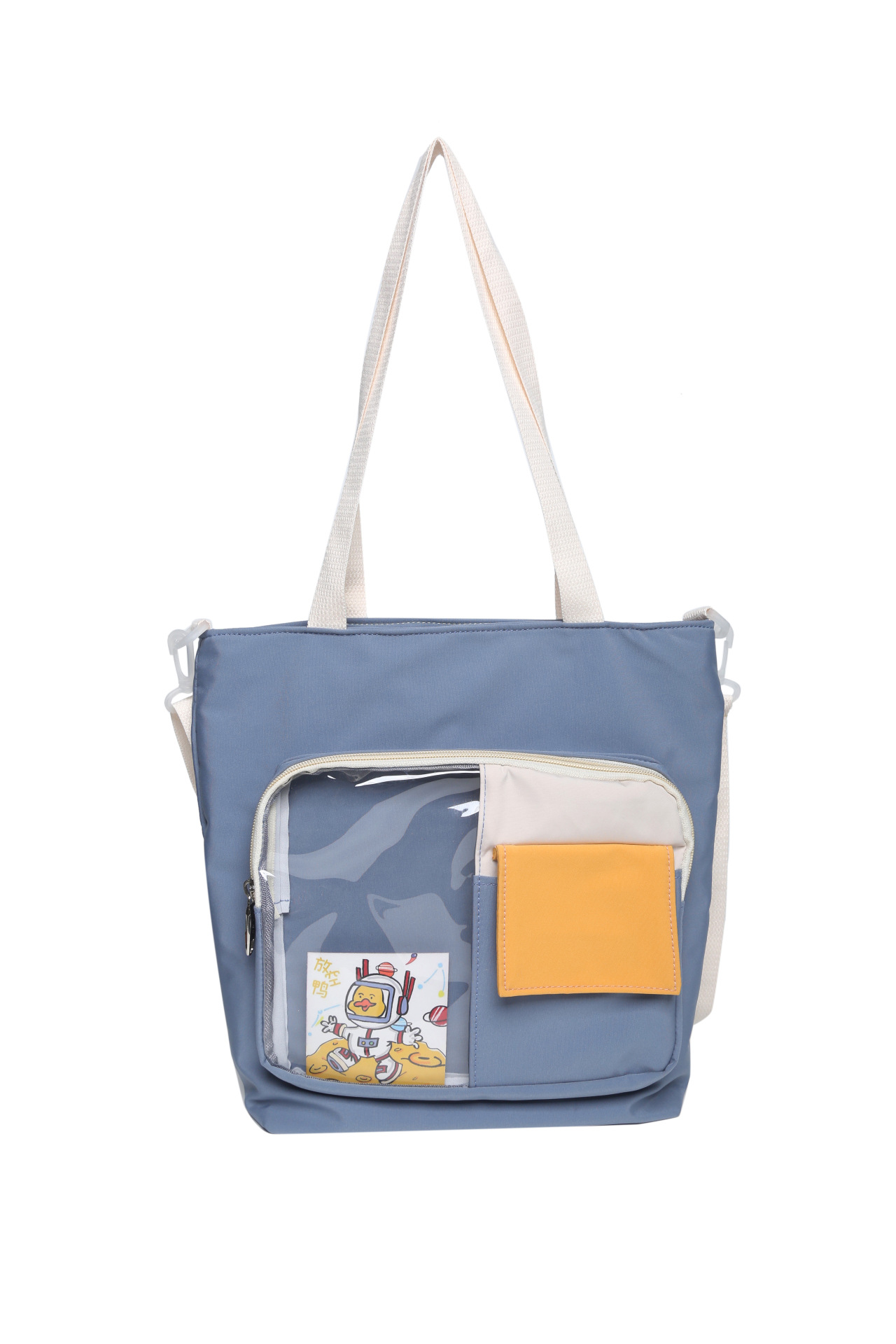 Korean style campus style shoulder bag, literary and versatile, casual student crossbody bag, cartoon cute transparent shoulder bag_voghion.com