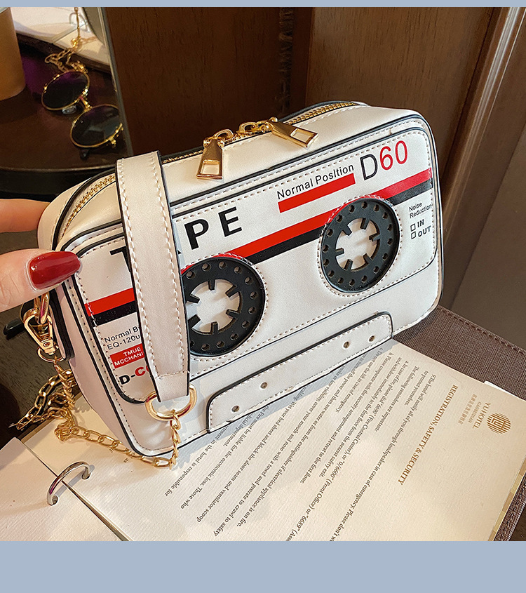 fashion funny tape cassette pu messenger bagpicture36