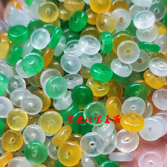 翡翠三彩氷種そろばん玉散珠小平安ボタンdiyアクセサリービーズビーズビーズビーズブレスレット材料6mm