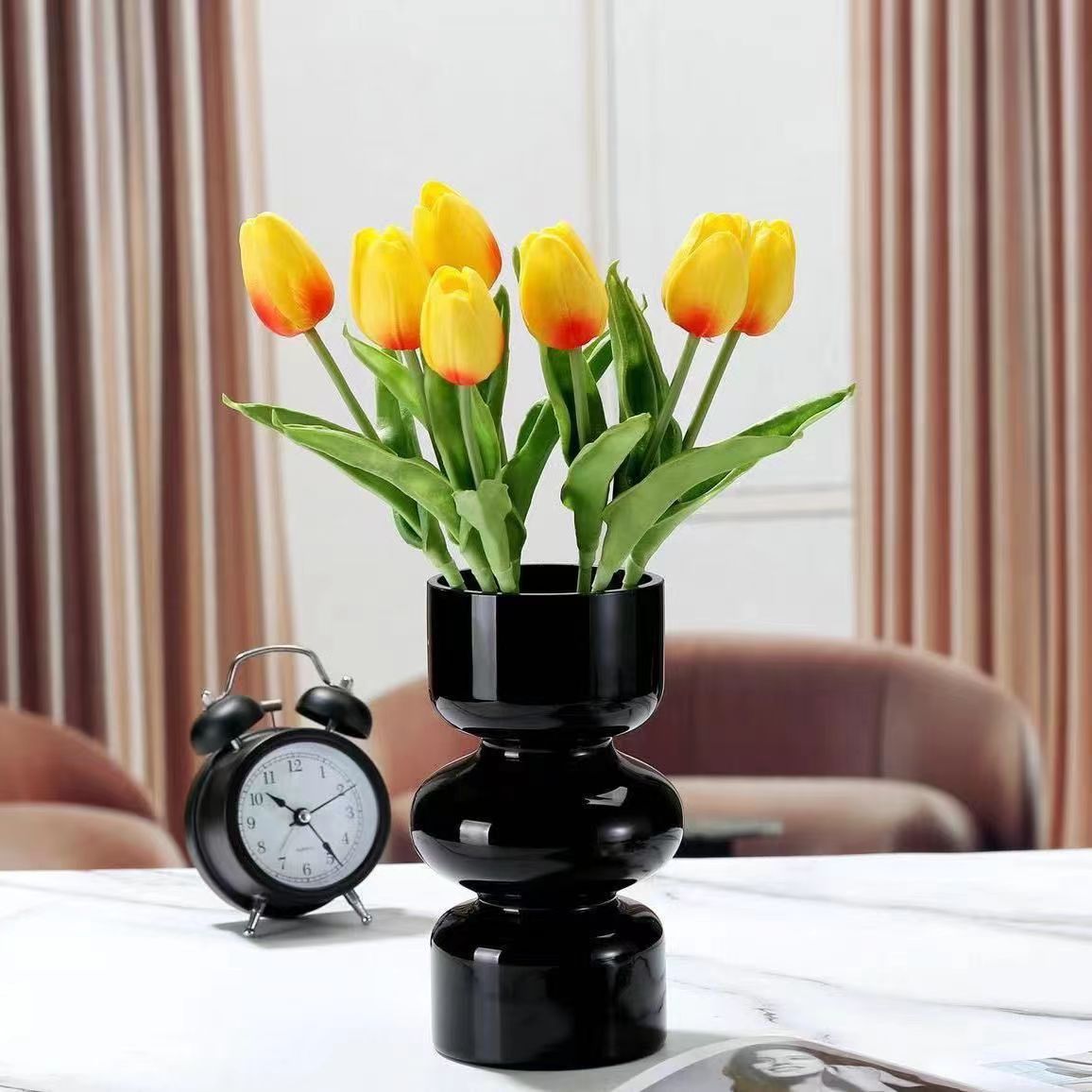 Florero de vidrio medieval francés ins Advanced Vintage Sala de estar Decoración Decoración Artesanía Arreglos Florales